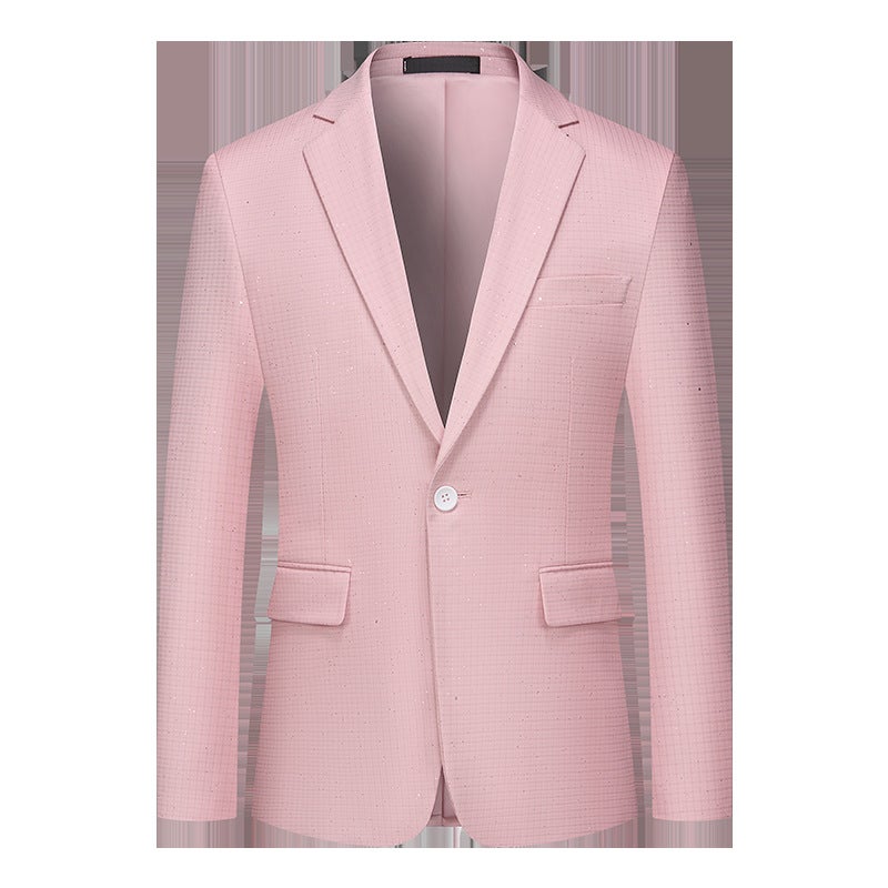 Cross-border Foreign Trade European Goods National Style Printing Mens Casual Suit Jacket Fashion Wedding Host Ceremony Dress Suit 2620 brown - Image 2