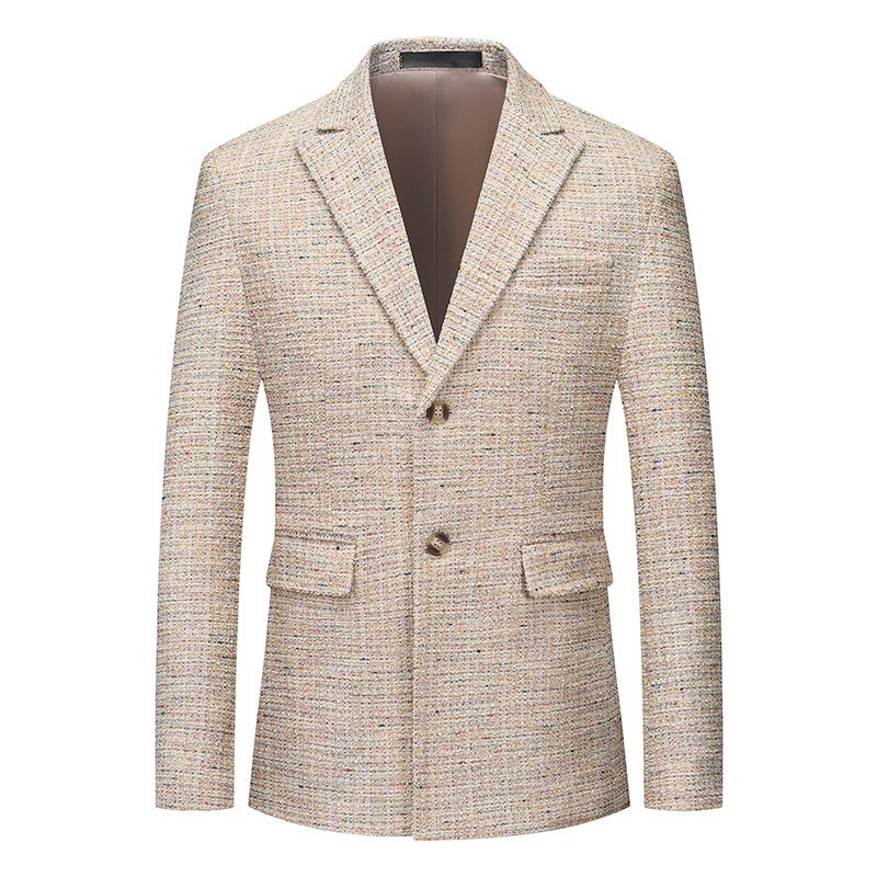 Cross-border Foreign Trade European Goods National Style Printing Mens Casual Suit Jacket Fashion Wedding Host Ceremony Dress Suit 2620 brown - Image 5