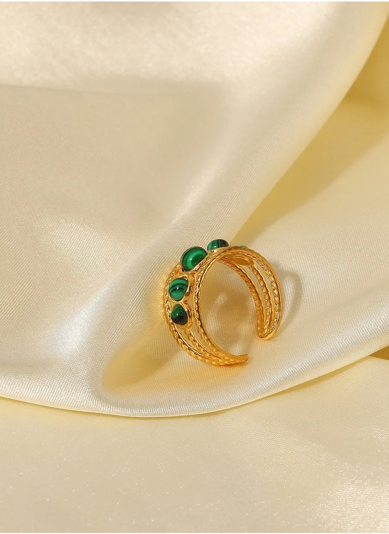 Green Marbles Free Size Stainless Steel Golden Ring - pzsku/ZE9390EA69C8D9DC62CC1Z/45/_/1737287670/462c7954-6445-4bf2-86ed-3ec16644b0b5