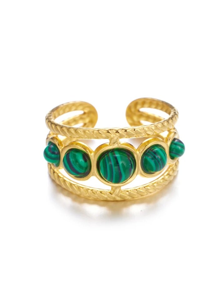 Green Marbles Free Size Stainless Steel Golden Ring - pzsku/ZE9390EA69C8D9DC62CC1Z/45/_/1737287714/aeaeacd3-93c9-4f3a-9273-45029269a67e