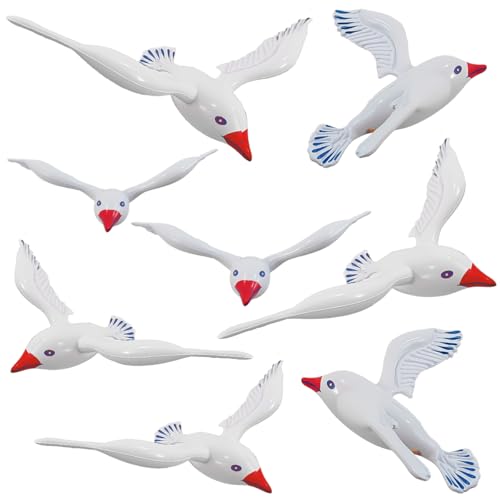 OULUN 8Pcs Large Realistic Seagull Balloons Flying Seagull Inflatable Toy Blow Up Summer Beach Bird Balloons Flying Swimming Pool Outdoor Hawaiian Pool Party Decorations - Image 1