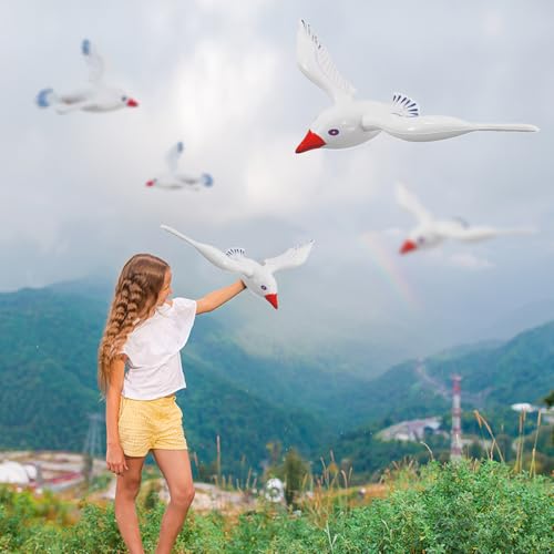 OULUN 8Pcs Large Realistic Seagull Balloons Flying Seagull Inflatable Toy Blow Up Summer Beach Bird Balloons Flying Swimming Pool Outdoor Hawaiian Pool Party Decorations - Image 5