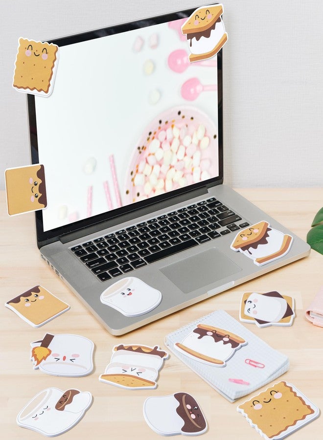 CJiangpo 30Pcs Marshmallow Sticky Notes Pads, 600 Sheets Cute Self Stick Notepad Memo Pads Funny Cartoon Page Marker Classroom Rewards Camping Themed Gift - Image 4