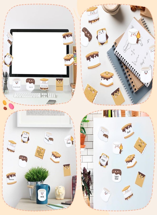 CJiangpo 30Pcs Marshmallow Sticky Notes Pads, 600 Sheets Cute Self Stick Notepad Memo Pads Funny Cartoon Page Marker Classroom Rewards Camping Themed Gift - Image 5