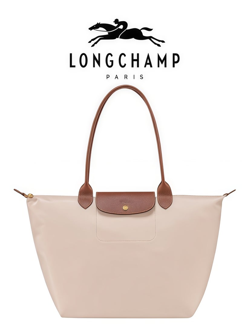 لونج شامب حقيبة توت متوسطة الحجم من لونج شامب للنساء، حقيبة قابلة للطي مع سحاب، حقيبة كتف، حقيبة يد للسفر والعمل - Image 1