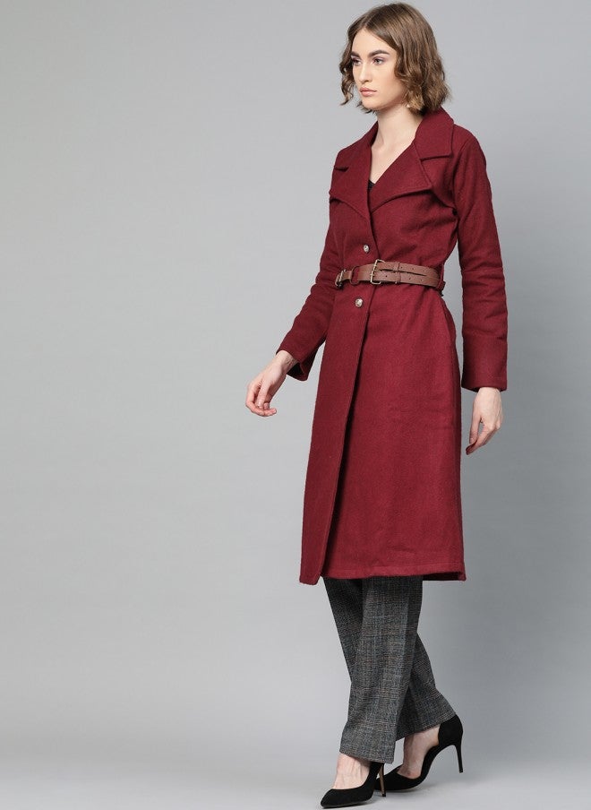 Athena معطف صوف ماروني للنساء - Image 3