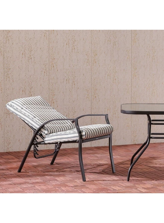 DANUBE HOME Valens 4+1 Outdoor Dining Set - Stylish Brown Steel Frame with Polyester Cushions, 4 Chairs & 1 Table, Ideal for Outdoor Living - Image 2