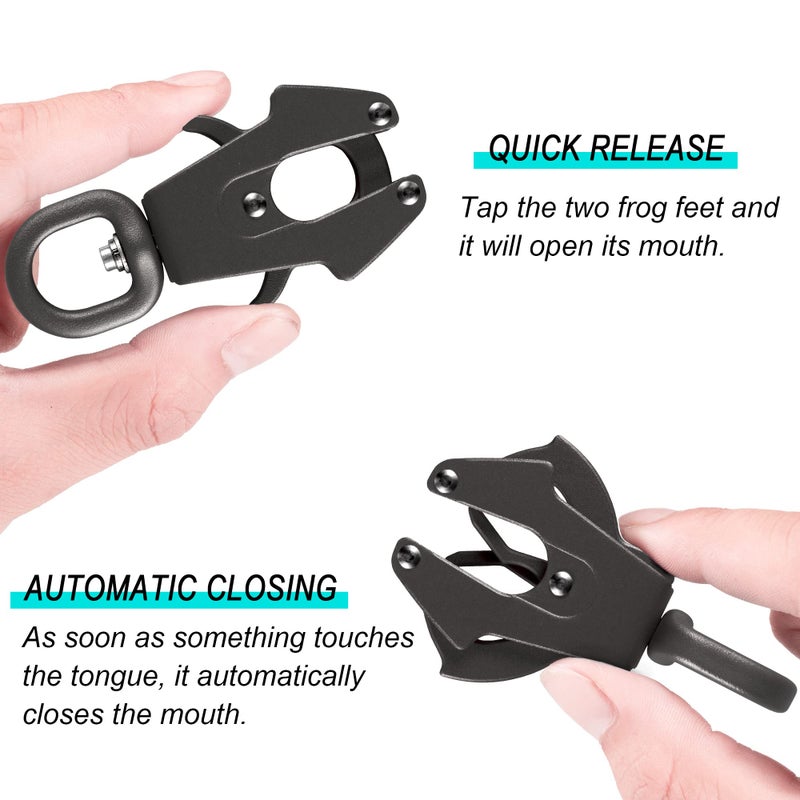 GEIT 2/4/5/6FT Dog Leash, Heavy Duty Rope Leashes, Reflective Nylon Pet Lead with Aluminum Quick Release/Locking Tactical Frog Clip for Small Medium and Large Dogs, Black, 1/2 inch - Image 2