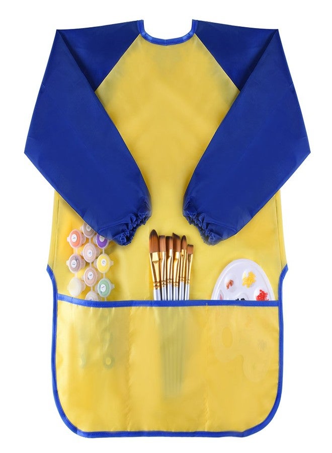 KUUQA Childrens Kids Toddler Waterproof Play Apron Art Smock with 3 Roomy Pockets - Painting, Baking, Feeding Smock - Age 2-4 years (Paints and Brushes not included) - Image 1