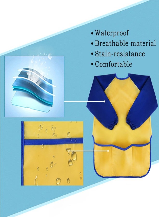 KUUQA Childrens Kids Toddler Waterproof Play Apron Art Smock with 3 Roomy Pockets - Painting, Baking, Feeding Smock - Age 2-4 years (Paints and Brushes not included) - Image 3