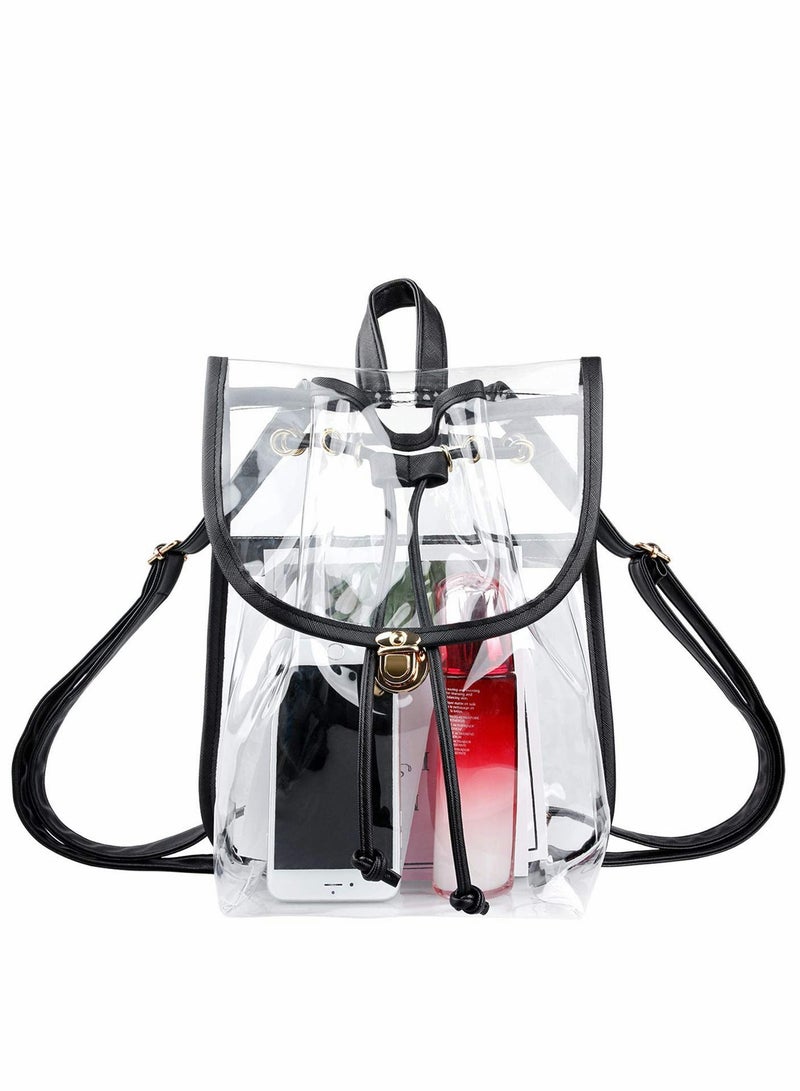 Clear Backpack Heavy Duty Drawstring Sports Gym Bag for Women Men Children Large Size - Image 1