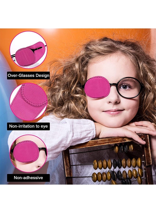 Generic 6-Piece Eye Patches for Kids Girls Boys, Right & Left Eye Patch for Glasses, Full Coverage Eye Patch for Children Treating Eye Amblyopia Strabismus and After Surgery (Pink)  - Image 2