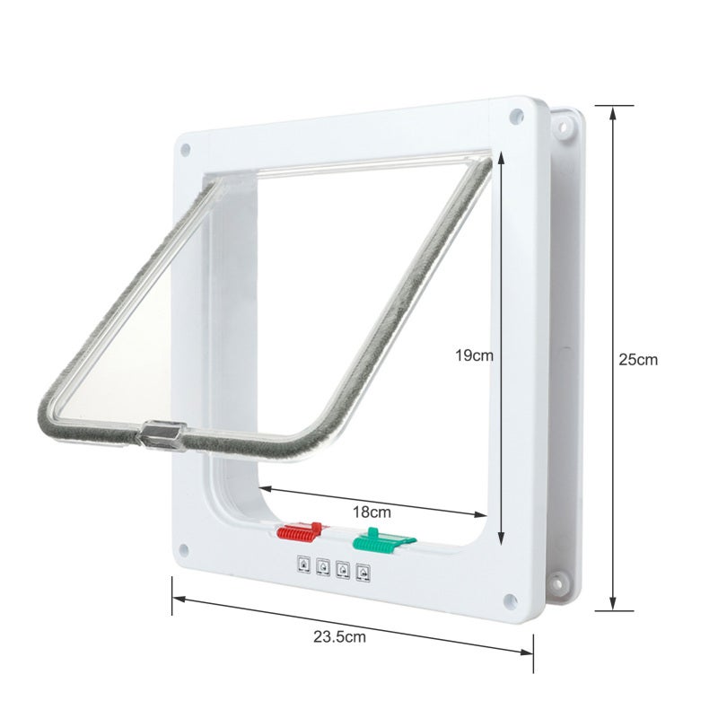 4 Way Locking Cat Flap Door: Brown ABS Plastic, Weatherproof, Large Size - Easy To Install, Transparent Baffle Pet Door for Indoor Outdoor Cats And Dogs - Image 2