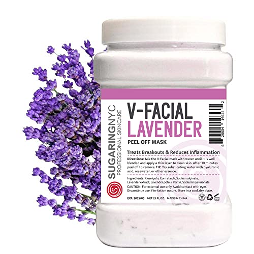 Sugaring NYC Vajacial Jelly Mask PeelOff Bikini Underarms Area Peel Mask Lavender with Pieces of Lavender Professional Size 23oz - Image 2