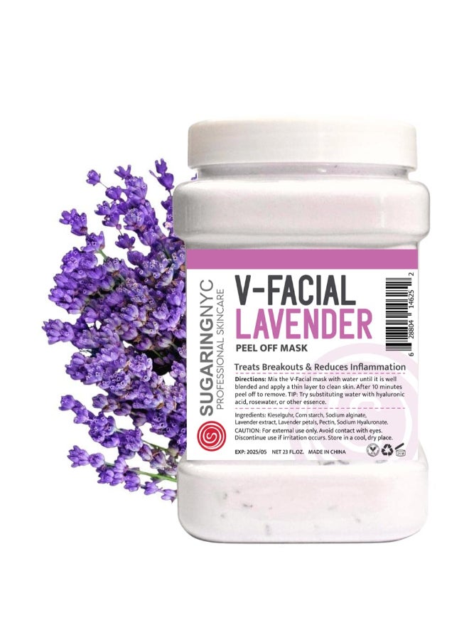 Sugaring NYC Vajacial Jelly Mask PeelOff Bikini Underarms Area Peel Mask Lavender with Pieces of Lavender Professional Size 23oz - Image 3