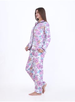 zecotex  Button-Decorated Printed Fular Pajama: Chic Design Meets Ultimate Comfort  - Image 4