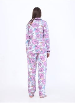 zecotex  Button-Decorated Printed Fular Pajama: Chic Design Meets Ultimate Comfort  - Image 5