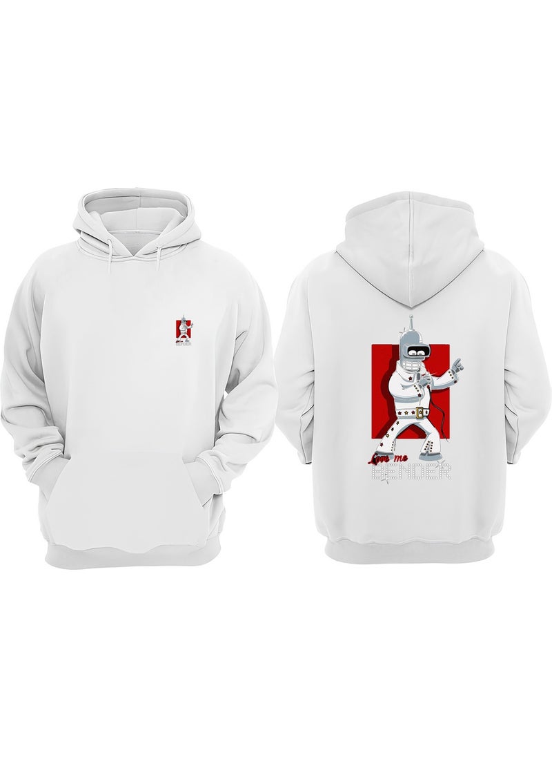 The Wert - Unisex Love Me Bender Design Front Back Printed Regular Fit White Sweatshirt - Image 1