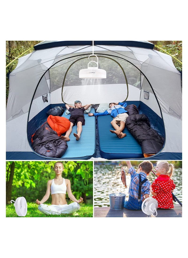 ماركة غير محددة - Outdoor tent Camping Fan with Led, Personal Usb Fan for Desk, Portable rechargeable Fan with Hooks, 360°Rotation,Quiet and Strong Wind, Portable Power Bank - Image 1
