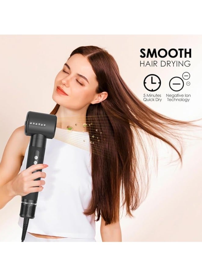 عام مجموعة فرشاة مجفف الشعر 7 في 1، فرشاة هواء ساخن، مكواة تجعيد لليسار واليمين، مجفف شعر عالي السرعة 120,000 دورة في الدقيقة بالأيونات السلبية، أداة تصفيف تجعيد تلقائية - Image 2