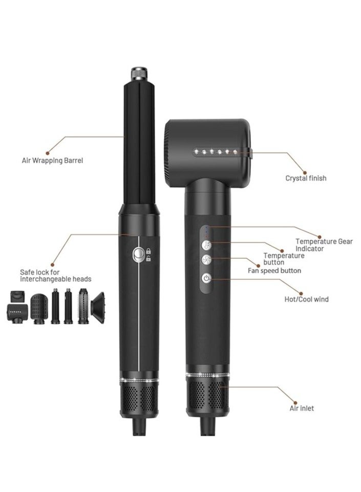 عام مجموعة فرشاة مجفف الشعر 7 في 1، فرشاة هواء ساخن، مكواة تجعيد لليسار واليمين، مجفف شعر عالي السرعة 120,000 دورة في الدقيقة بالأيونات السلبية، أداة تصفيف تجعيد تلقائية - Image 5