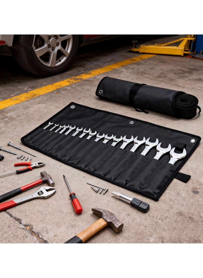 هومستر 16 حقيبة مفتاح ربط منظم، حقيبة أداة ملفوفة مع الماء قماش أكسفورد، أسود - Image 5