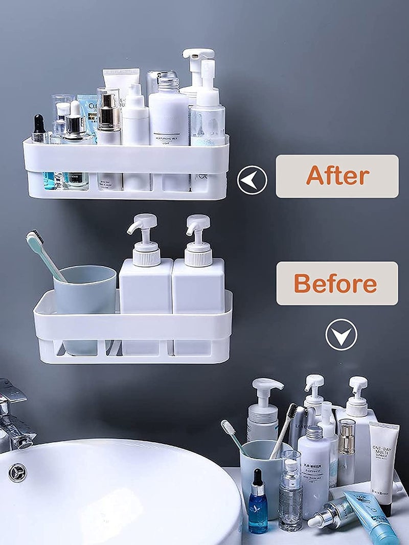 SHOPITECH Bathroom Shelf Wall Mounted Bathroom Kitchen No Drill Storage Rack Super Adhesive Bathroom Shower Organizer Rack Shelf 1 Bathroom Shelf 2 Corner Triangle Shelf - Image 3