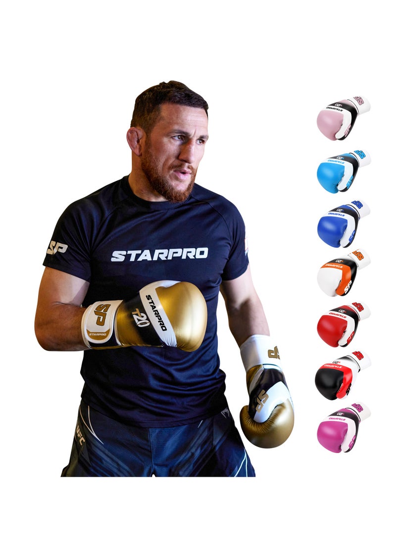 Starpro T20 Boxing Gloves - 8oz 10oz 12oz 14oz 16oz - Vegan Leather Gloves for Training Sparring with Waterproof Lining - Breathable Mesh - Hand Protection  - Image 1