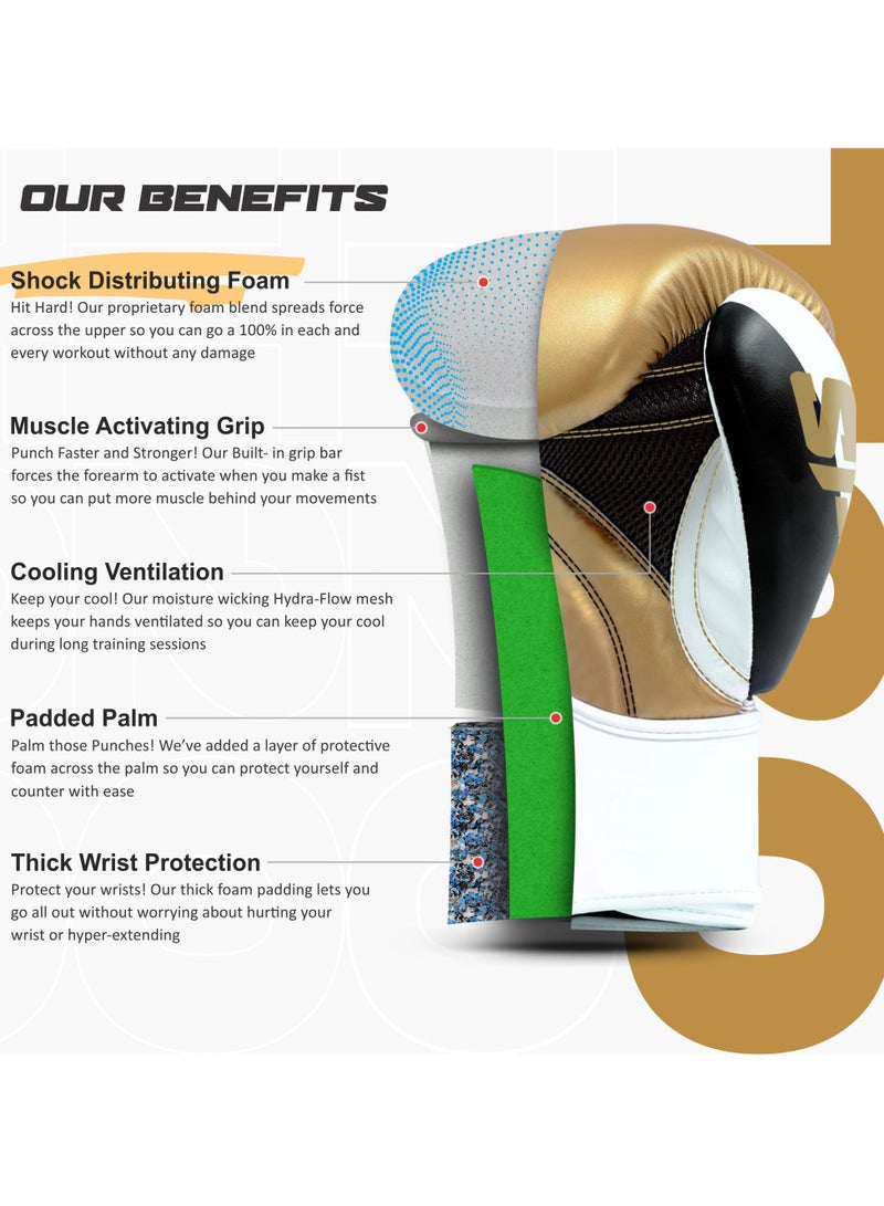ستاربرو قفازات الملاكمة Starpro T20 - 8oz 10oz 12oz 14oz 16oz - قفازات جلدية نباتية للتدريب مع بطانة مقاومة للماء - شبكة مسامية - حماية اليد - Image 4