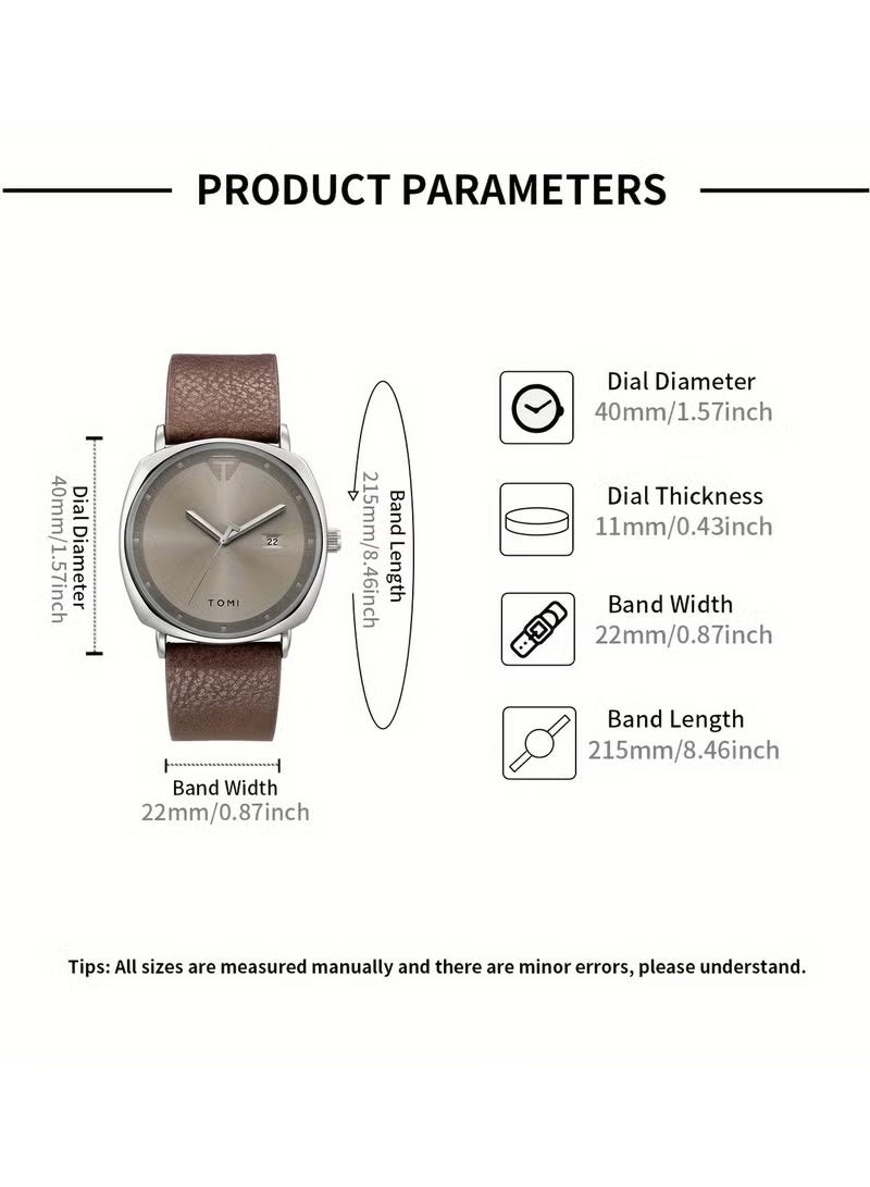 TOMI Unisex Fashion Quartz Watch - Trendy Minimalist Design for Men & Women | Casual Creative Timepiece - Image 3