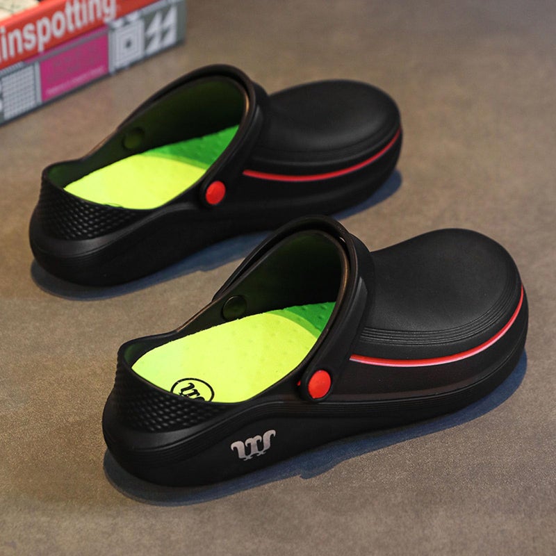 SECHRITE Men's and Women's Work Clogs - Unisex Garden Chef Shoes for Women and Men Non Slip Waterproof Slip on Mules Nurse Kitchen Food Service Restaurant Shoes Zapatos de Chef Cocina Black 39-40 - Image 3