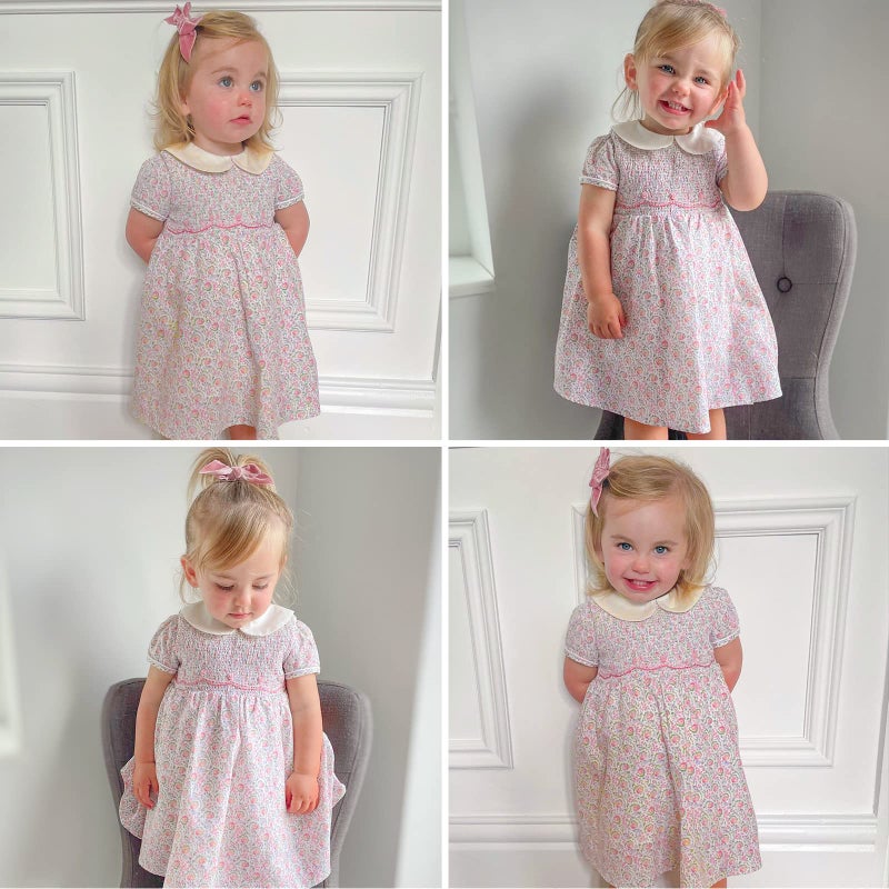 Simplee kids Baby Girls Floral Dress Infant Toddler Girls Outfits Summer Casual Dresses for 3 Years (Light Pink) - Image 2