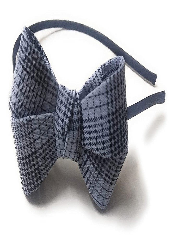 كرونيكس إكسسوارات شعر من كرونكس، فيونكات عقدة بنقشة مربعات مثبتة على طوق شعر بلاستيكي للأطفال والفتيات والنساء. عبوة من 6 قطع - Image 4