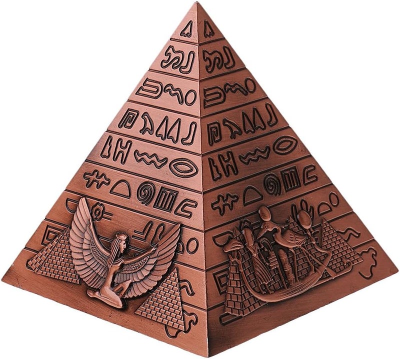 klarako Egyptian Landmark Metal Pyramids Statue Home Decor Gift Table Shelf Ornament Copper - Image 5
