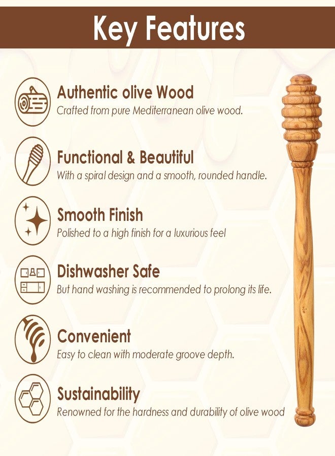 Ymapinc 6.3 Inch Honey Dipper Stick, Ymapinc Olive Wooden Honey Spoon, Wooden Stick for Jars, Stirrer Dipper Spoon, Ideal for Tea & Kitchen Use - Image 2