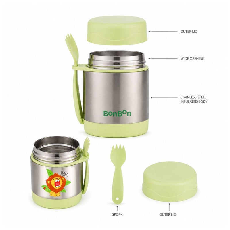 BonBon - Stainless Steel Food Jar - Lion - Image 2