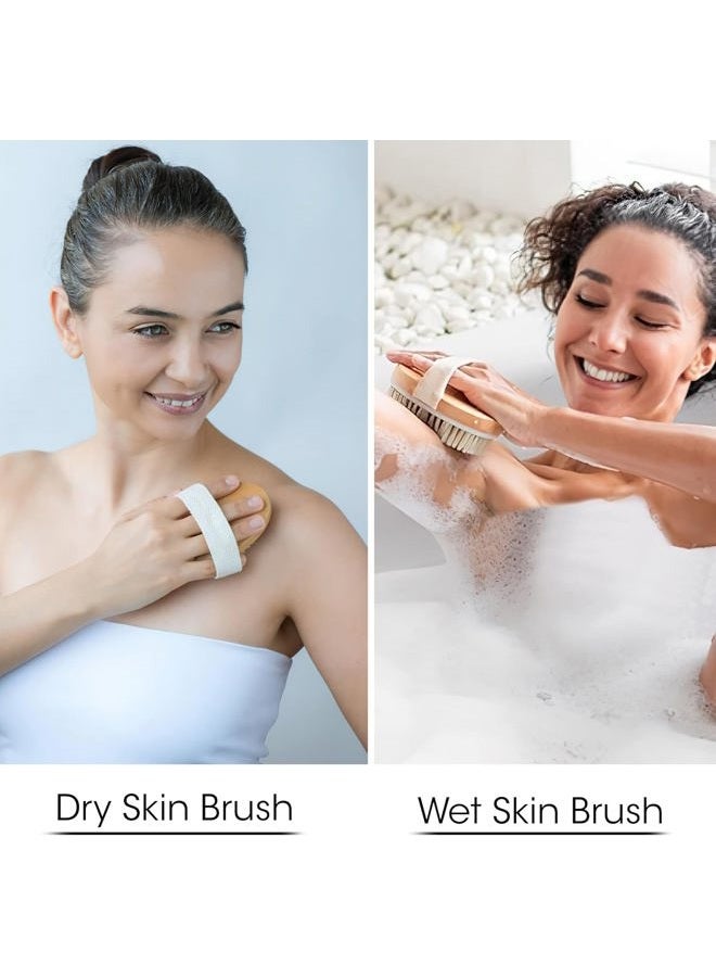Opaz Dry Body Brush 2 Pack Natural Bristle for Dry Skin - Exfoliator Scrubber - Wet or Dry Scrub Smooth Cellulite - Stimulate Blood Flow - Image 5