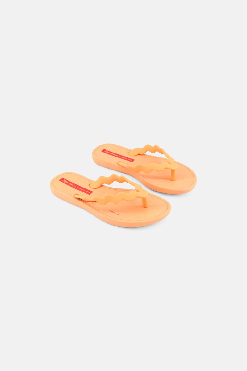 Ipanema Kids Girl Zig Open Toe Slip On Slipper, Orange  - Image 1
