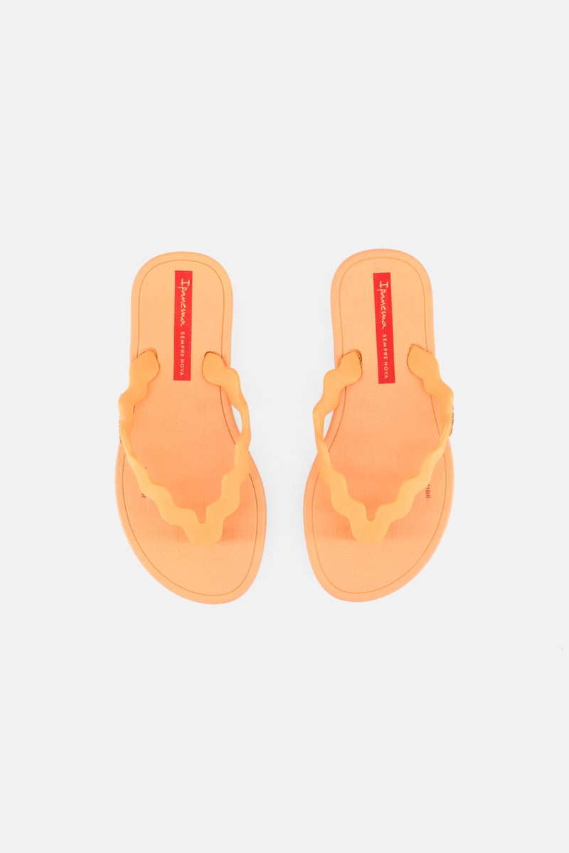 Ipanema Kids Girl Zig Open Toe Slip On Slipper, Orange  - Image 3
