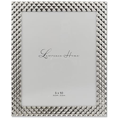 Lawrence Frames Diamond Pattern Polished Metal Picture Frame 8x10 Silver