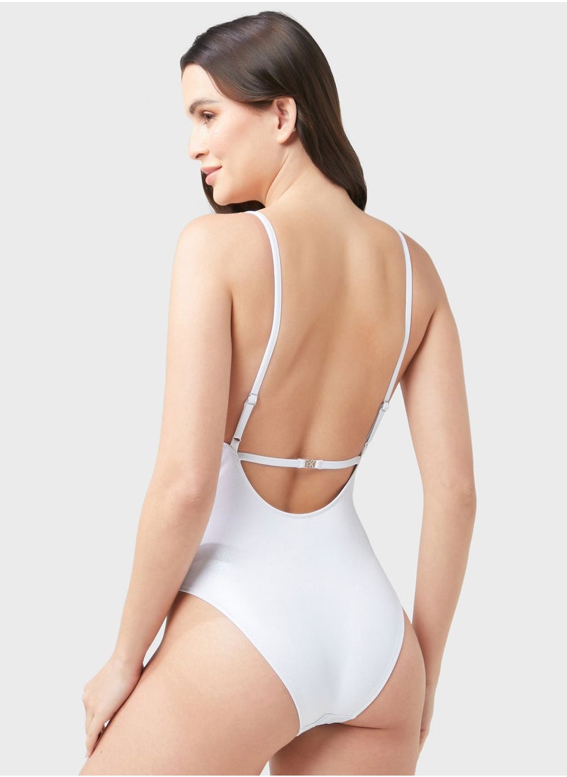 CALVIN KLEIN - Scoop Neck Knitted Swimsuit - Image 1