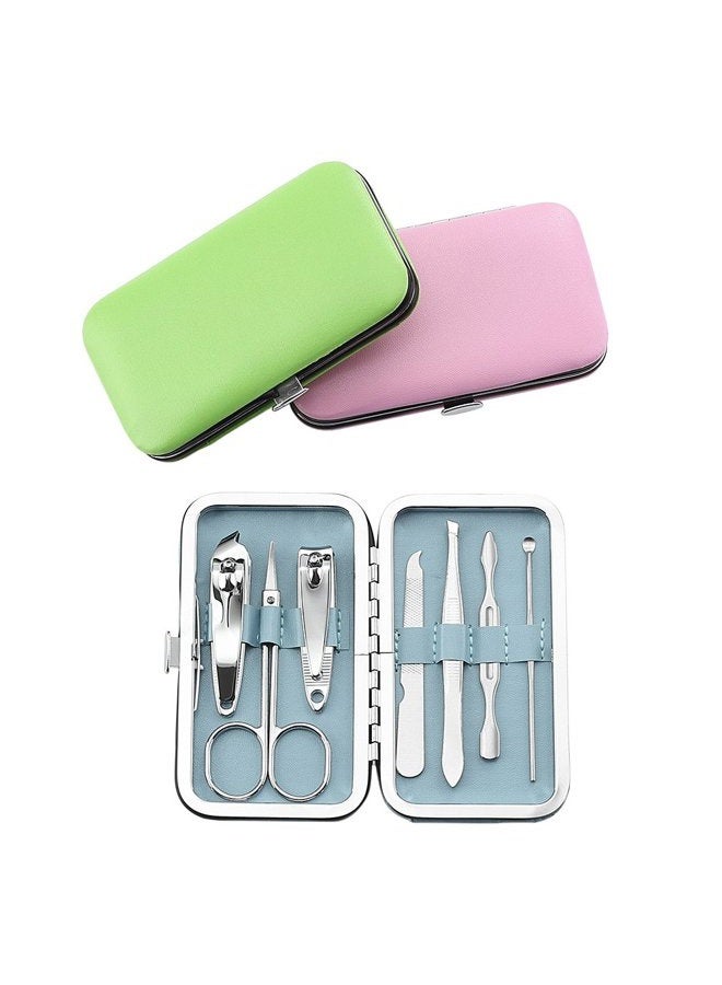 QLL 3 Pack 7Pcs Manicure Set, Stainless Steel Nail Clipper Set with case, Personal Pedicure Kit for Women Men Girls Travel - Image 1