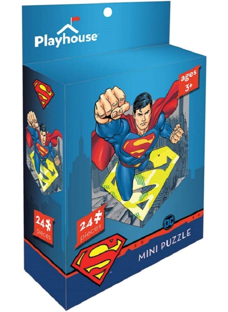 بلاي هاوس لعبة ألغاز سوبرمان من بلاي هاوس، دي سي كوميكس، مكونة من ٢٤ قطعة مقطوعة بالقالب للأطفال - Image 3