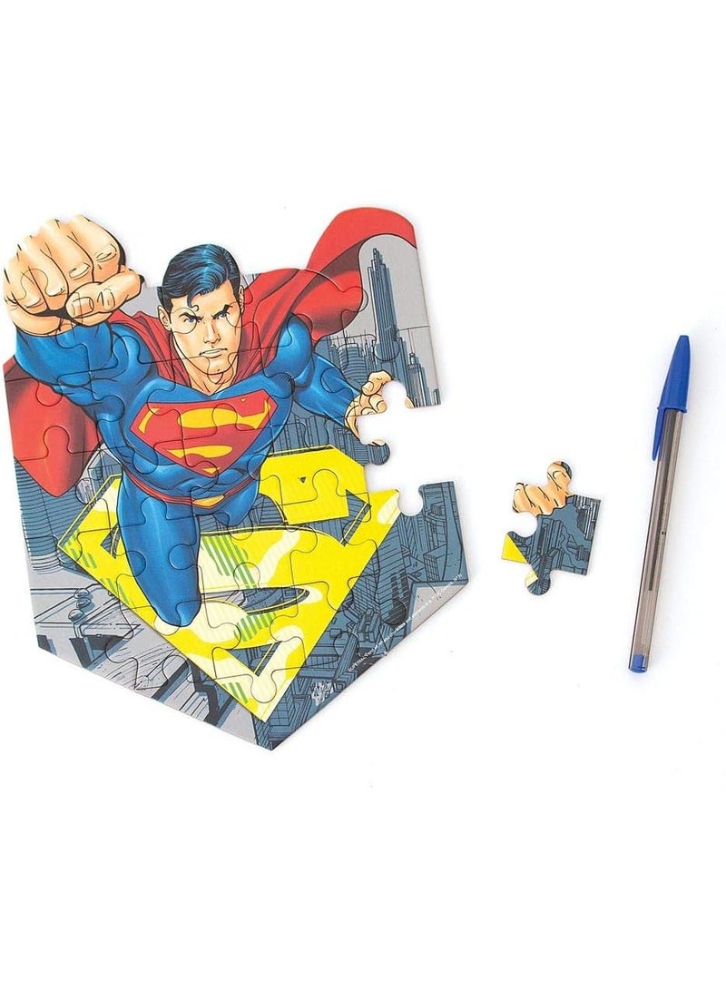 بلاي هاوس لعبة ألغاز سوبرمان من بلاي هاوس، دي سي كوميكس، مكونة من ٢٤ قطعة مقطوعة بالقالب للأطفال - Image 2