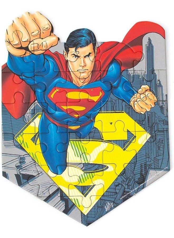 بلاي هاوس لعبة ألغاز سوبرمان من بلاي هاوس، دي سي كوميكس، مكونة من ٢٤ قطعة مقطوعة بالقالب للأطفال - Image 1