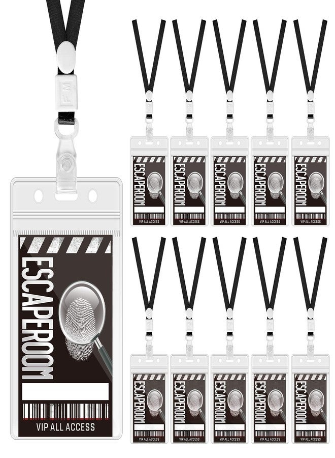 WANGDEFA Top Secret Party Favors Escape Room Mystery ID Pass Set, 10 Pieces, PVC Material, 2.1 x 3.3 Inch - Image 1