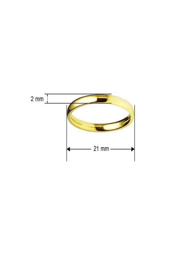 SILVERLINE JEWELRY 2mm Stainless Steel Comfort Fit Unisex Wedding Engagement Band Stacking Ring Set of 3 Rings/Gold, Size 6.5 - Image 5