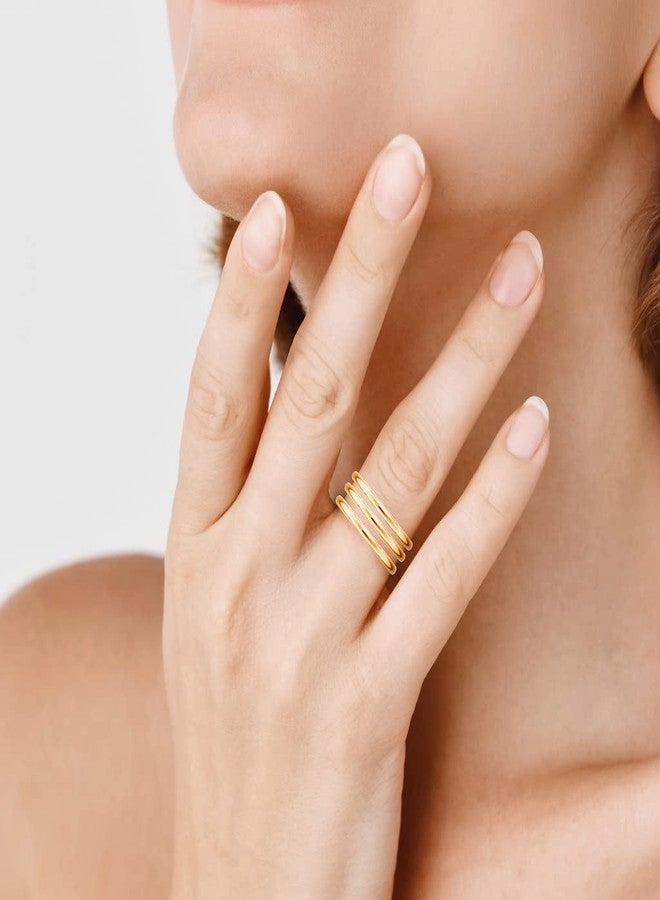 SILVERLINE JEWELRY 2mm Stainless Steel Comfort Fit Unisex Wedding Engagement Band Stacking Ring Set of 3 Rings/Gold, Size 6.5 - Image 2