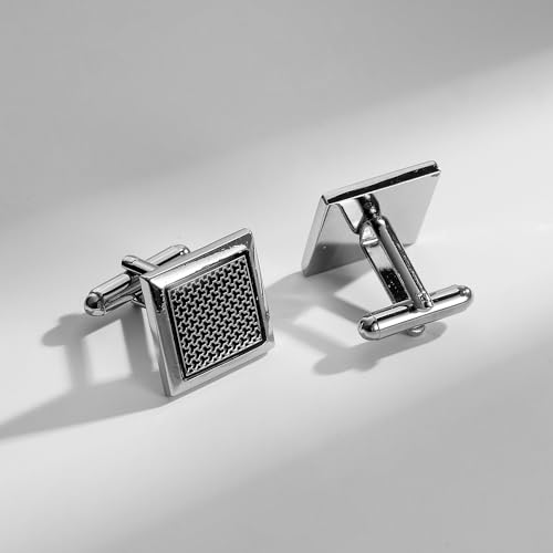 UJOY Cufflinks and Tuxedo Studs Set White Fashion Accessories for Men in Gift Box - Image 4