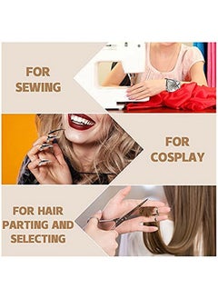 Patelai 10 Pieces Hair Parting Ring 3 Pieces Steel Rat Tail Braiding Comb For Parting And Magnetic Wrist Pin Hair Parting Selecting Tool Parting Combs For Braiding (Black Silver)  - Image 4